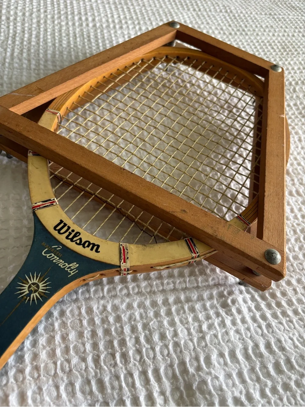 Vintage Wilson Maureen Connolly Capri Wooden Tennis Racket with Wooden Press
